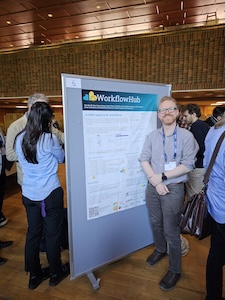 Phil Reed presenting WorkflowHub to ISCB-UK